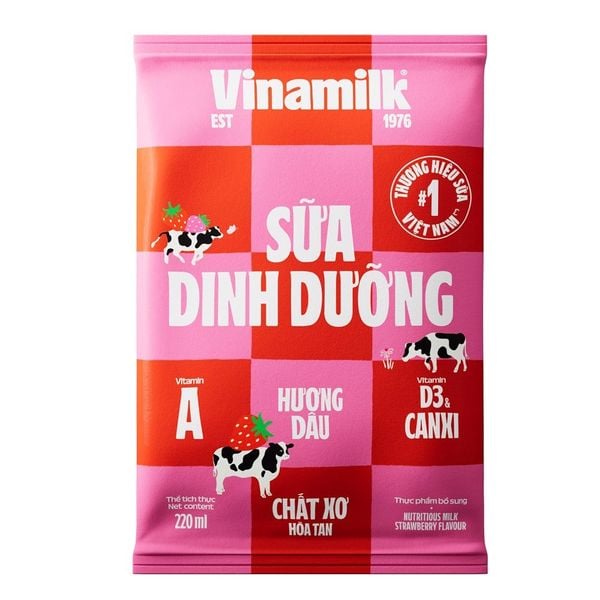  Bịch Sữa Tươi Tiệt Trùng Vinamilk Dâu 220ml 