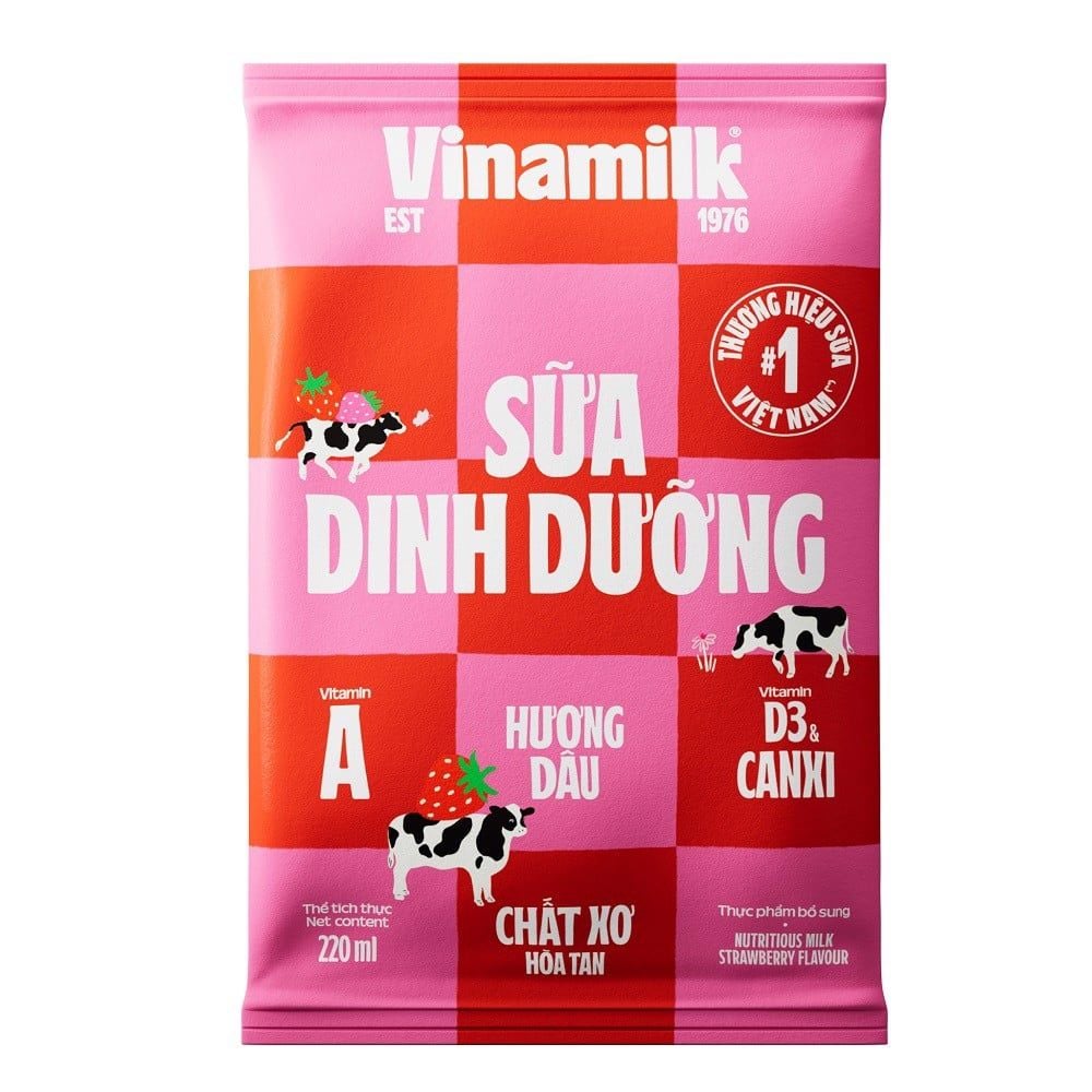  Bịch Sữa Tươi Tiệt Trùng Vinamilk Dâu 220ml 