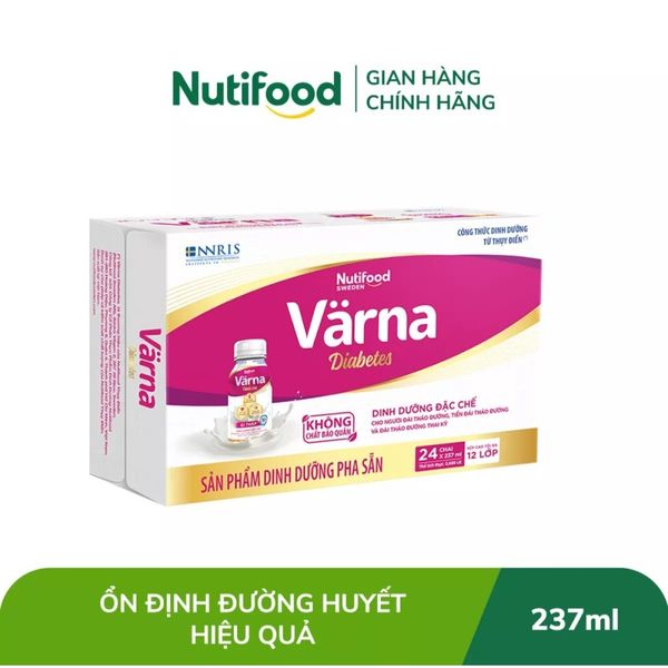  Thùng 24 Chai Sữa Pha Sẵn Varna Diabetes 237ml 