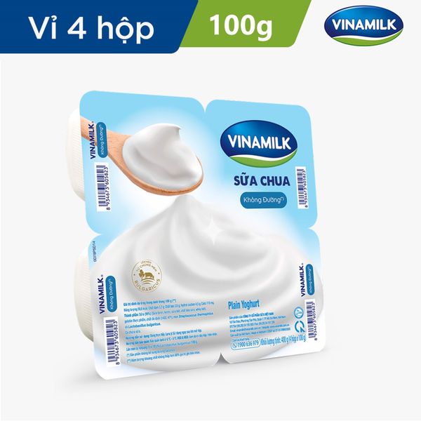  Lốc Sữa Chua Ăn Vinamilk Không Đường 100g 