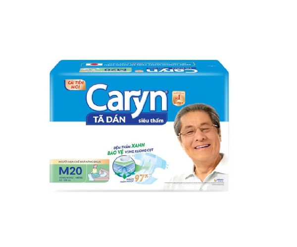  Tã Dán Giấy Caryn Siêu Thấm Size M 20 Miếng 