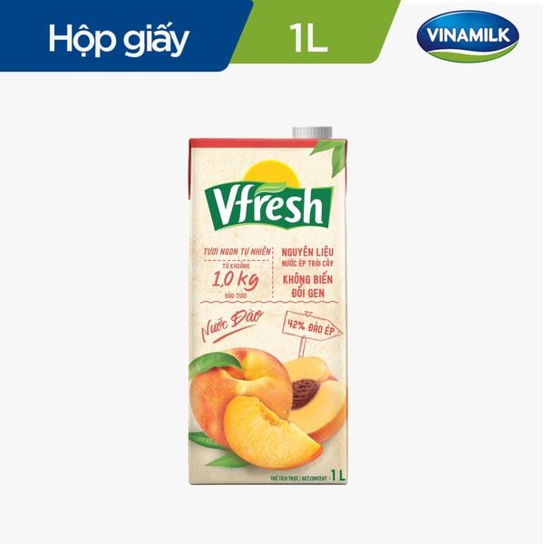  Nước Vfresh Đào Ép 100% - Hộp Giấy 1L 
