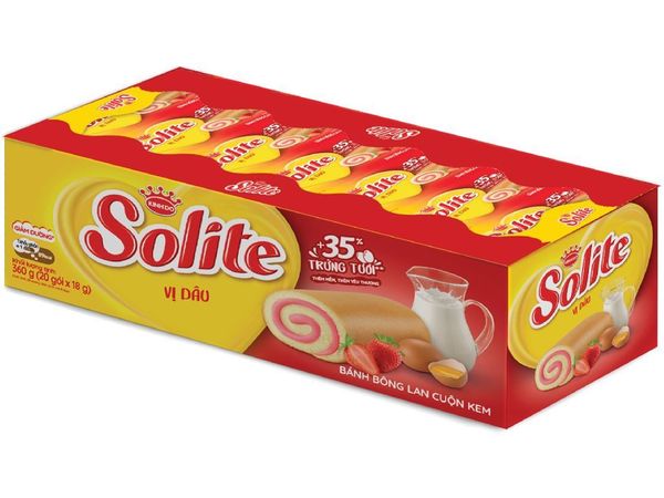  Bánh Bông Lan Solite Hương Dâu 360g 