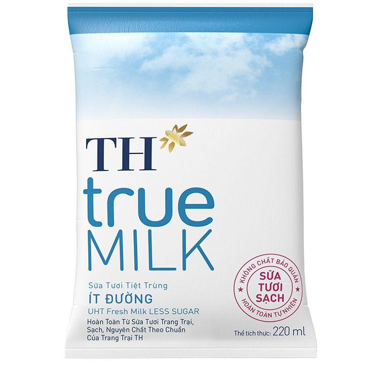  Bịch Sữa TH True Milk Ít Đường 220ml 
