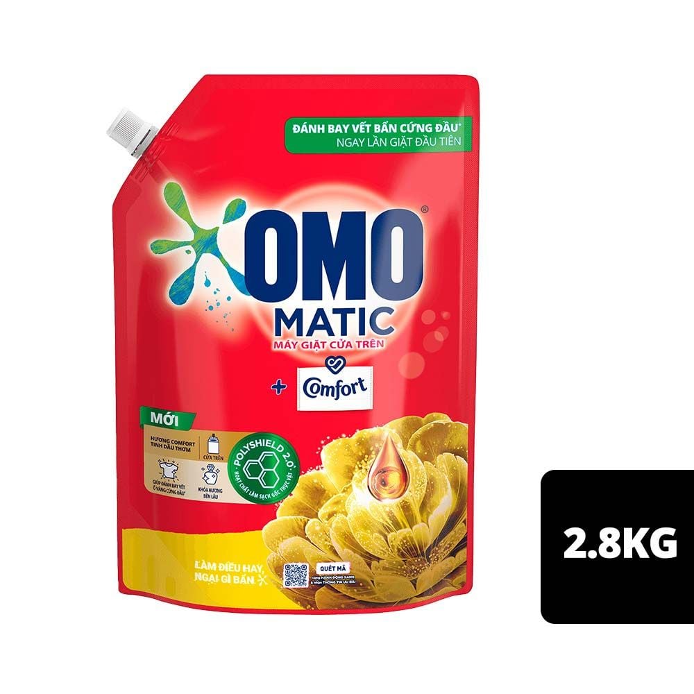  Túi Nước Giặt OMO Matic Comfort Máy Giặt Cửa Trên 2.8 kg 