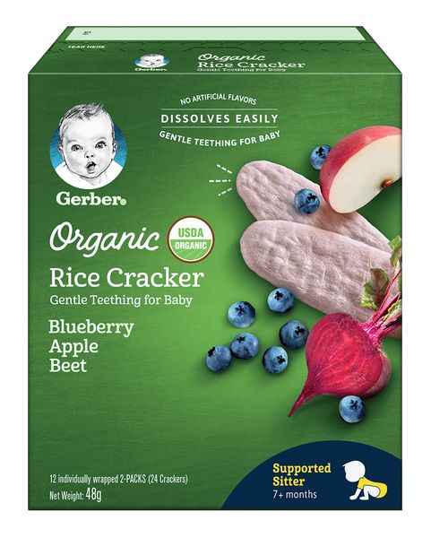  Bánh Gạo Hữu Cơ Gerber Organic vị Táo Việt Quất 48g 