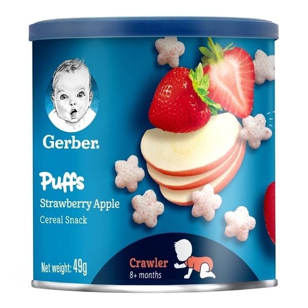  Bánh Ăn Dặm Gerber Vị Dâu Táo 49g 