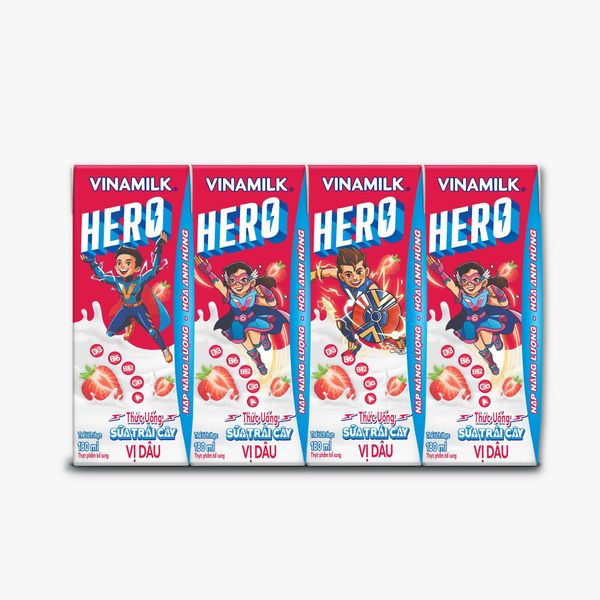  Lốc Sữa Uống Trái Cây Vinamilk Hero Dâu 180ml 