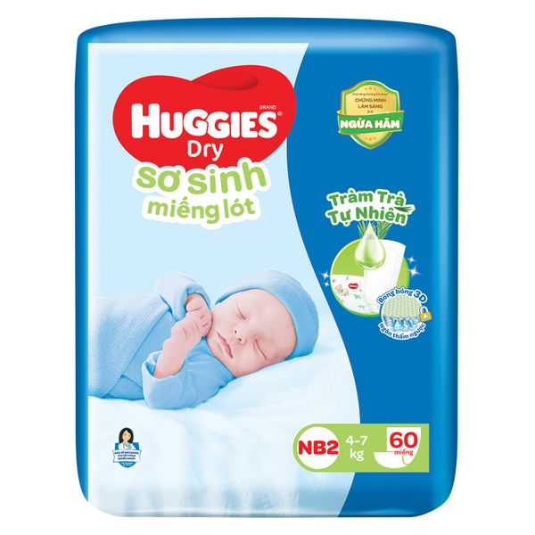  Miếng Lót Sơ Sinh Huggies Newborn 2 60 Miếng 