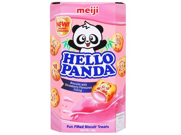  Bánh Gấu Nhân Kem Dâu Meiji Hello Panda 43g 