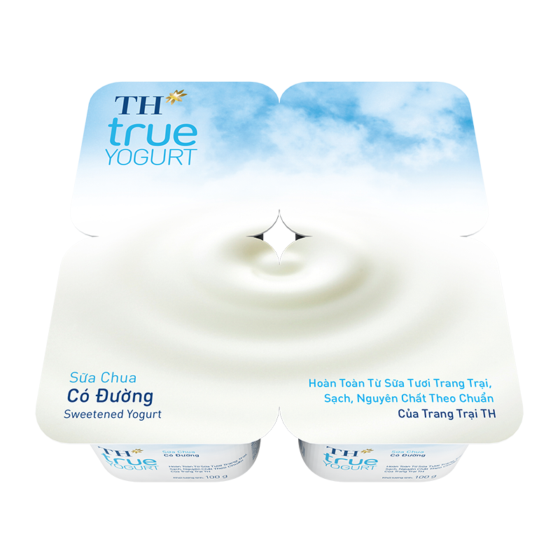 Lốc Sữa Chua TH True Yogurt Có Đường 100g 
