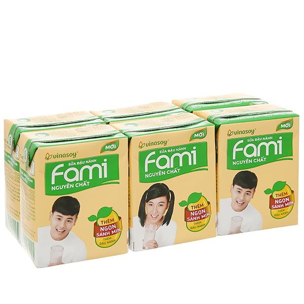  Lốc Sữa Đậu Nành Fami Nguyên Chất 200ml 