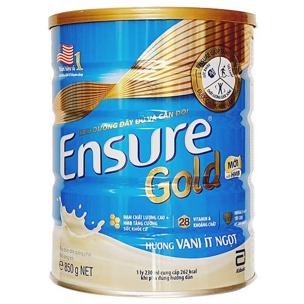  Sữa Bột Ensure Gold HMB Hương Vani Ít Ngọt 800g 
