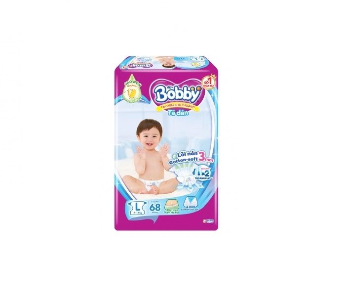  Bỉm Tã Dán Bobby Size L 68 Miếng 