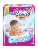  Bỉm Tã Dán Bobby Size M 76 Miếng 