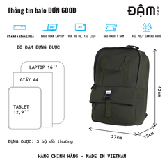 Balo Đơn 16 inch - ĐẬM