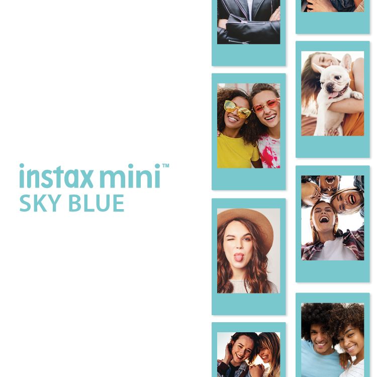 Fujifilm Instax Mini viền Sky Blue - Phim cho máy ảnh chụp lấy liền (Chính hãng)