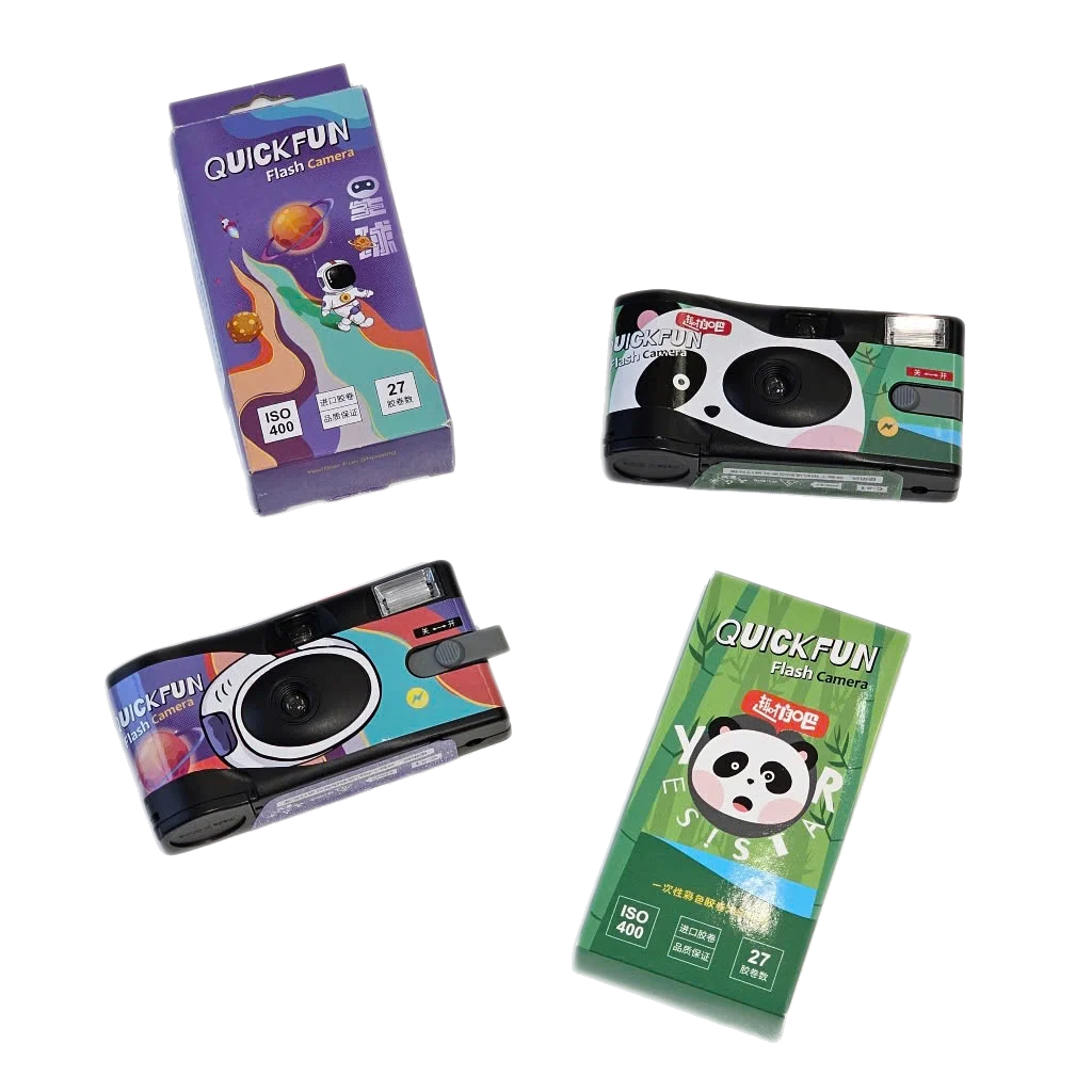 QuickFun Flash Disposable Camera ISO 400 Panda - Máy ảnh film dùng 1 lần có flash