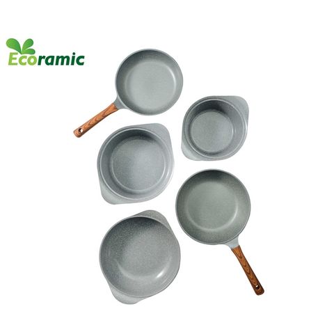  BỘ 5 NỒI CHẢO CAO CẤP ECORAMIC PREMIUM ĐÁY TỪ 