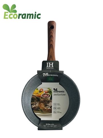  CHẢO ĐÚC SÂU VÂN ĐÁ ĐÁY TỪ 20CM - XÁM SỮA 