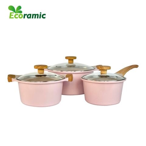  Bộ 3 Nồi New Sline Ecoramic Rose 