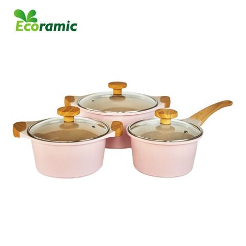  Bộ 3 Nồi New Sline Ecoramic Rose 