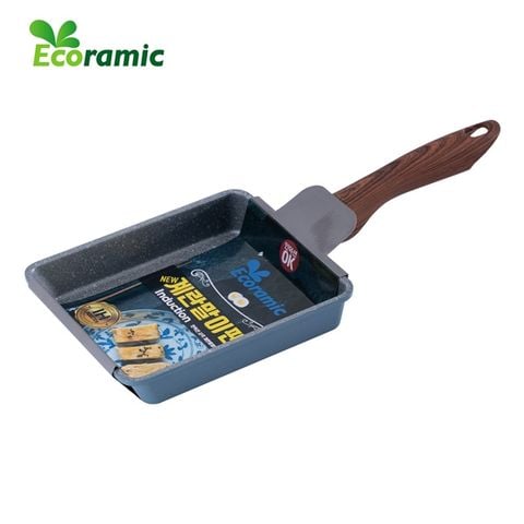  Chảo Vuông Vân Đá Đáy Từ Ecoramic Size 15x18 