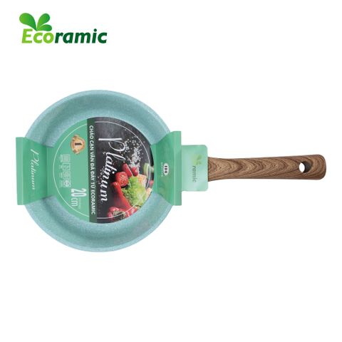  Chảo Cạn Vân Đá Đáy Từ Ecoramic Platinum Size 24 