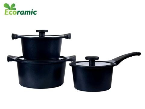  Bộ 3 Nồi New Sline Ecoramic Black 