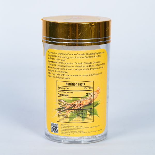 Bột nhâm sâm Canada 5 năm tuổi nguyên chất hũ 20g/50g/100g