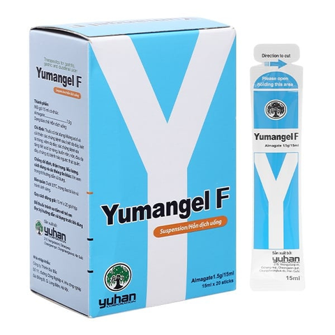 Hỗn dịch uống Yumangel F 1.5g trị trào ngược dạ dày, thực quản (20 gói x 15ml)
