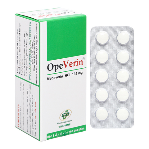 OpeVerin 135mg trị hội chứng ruột kích thích (5 vỉ x 10 viên)