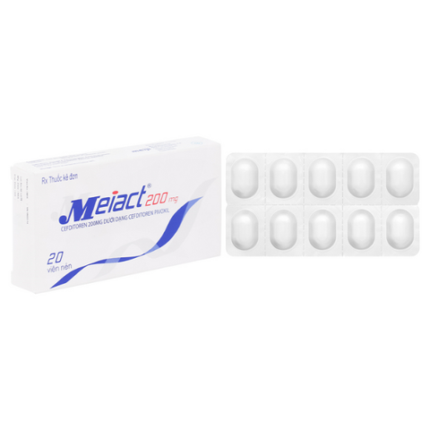 Meiact 200mg trị nhiễm khuẩn (2 vỉ x 10 viên)