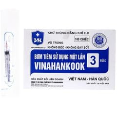 Ống tiêm vinahankook 3ml/cc-25g hộp 100 cái