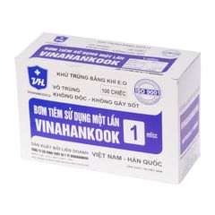 Ống tiêm vinahankook 1ml/cc-26g x 1/2 hộp 100 ống