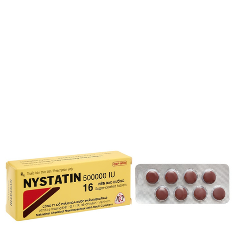 Nystatin 500000IU trị nhiễm nấm (2 vỉ x 8 viên)
