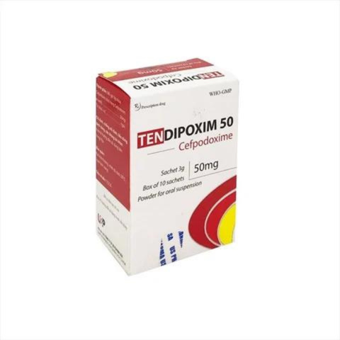 Bột pha hỗn dịch uống Tendipoxim 100mg trị nhiễm khuẩn (10 gói x 3g)