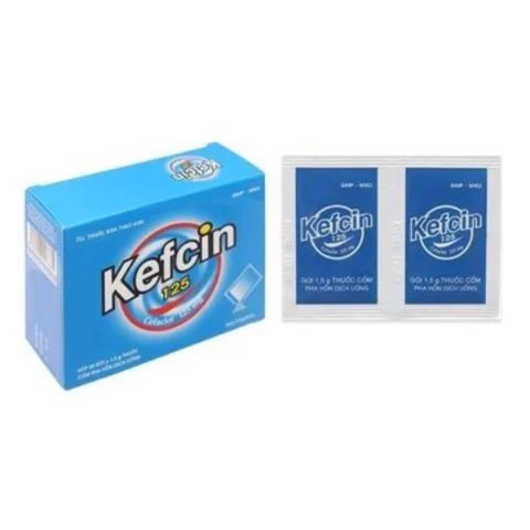 Cốm pha hỗn dịch uống Kefcin 125mg trị nhiễm khuẩn (24 gói x 1.5g)