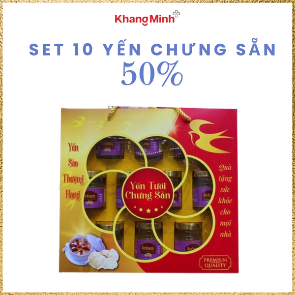 Yến chưng Bird'snest hộp 10 lọ 50% yến