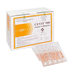 Dung dịch tiêm Cevit 500 Vidipha hỗ trợ điều trị thiếu vitamin C hộp 100 ống