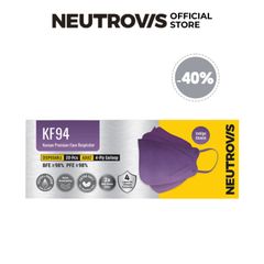 Khẩu Trang Cao Cấp Kháng Khuẩn 4 Lớp KF94 Neutrovis - Tím (20 Cái/Hộp)