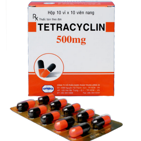 Tetracyclin 500mg tw25 hộp 100 viên