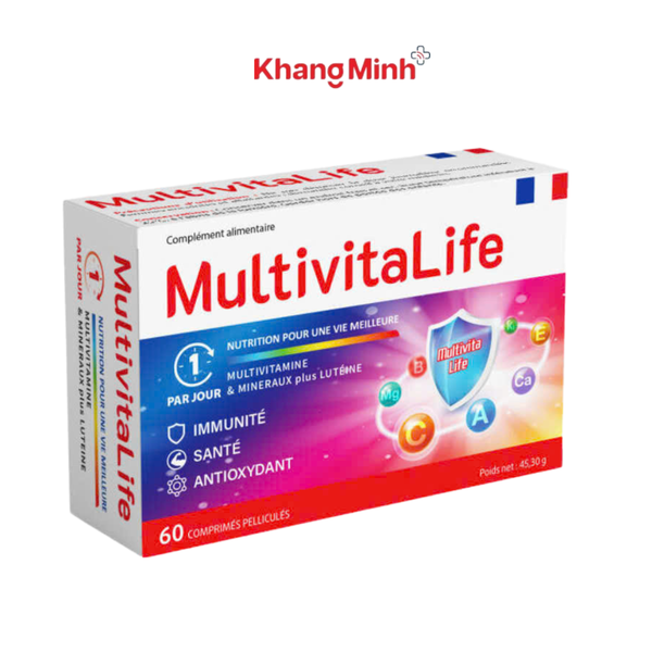 Multivital life Pháp hỗ trợ tăng cường sức đề kháng, chống oxy hóa hộp 30 viên
