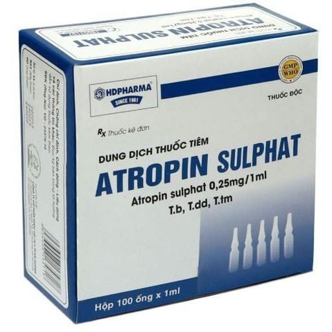 Atropin Sulfat 0.25mg/ml Hải Dương INJ hộp 100 ống