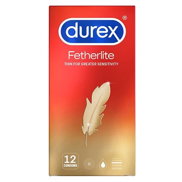 Bao cao su Durex Fetherlite siêu mỏng, tăng khoái cảm 52mm hộp 12 cái