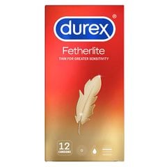Bao cao su Durex Fetherlite siêu mỏng, tăng khoái cảm 52mm hộp 12 cái