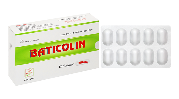 Baticolin 500mg thuốc điều trị bệnh mạch máu não hộp 30 viên