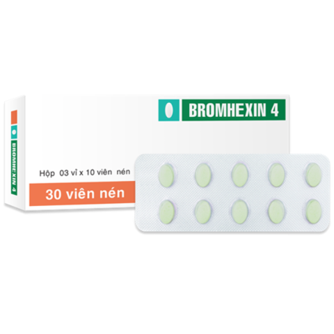 Bromhexin TV 4mg hộp 30 viên