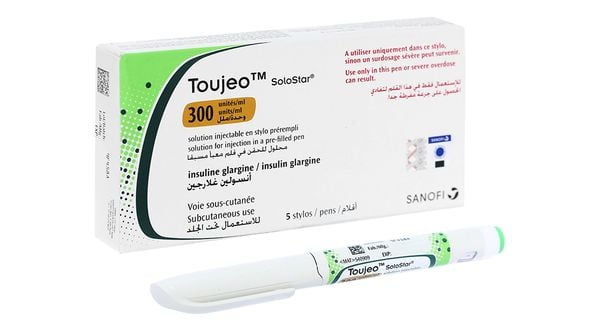 Bút tiêm Toujeo SoloStar 300IU/ml trị đái tháo đường.