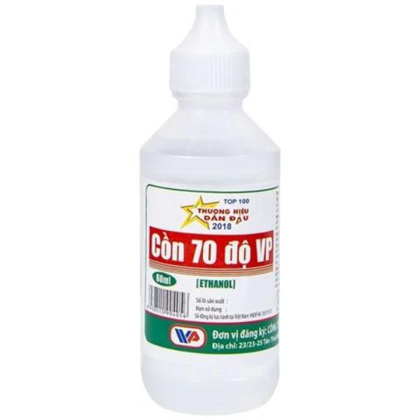 Cồn 70 độ xanh,trắng Vĩnh Phúc 60ml